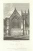Antique view of Merton College Chapel, Oxford by John Greig for Chalmers 1810