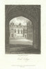 Antique view of Oriel College, Oxford by James Sargant Storer for Chalmers 1810