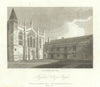 Antique view of Magdalen College Chapel, Oxford by John Greig for Chalmers 1810