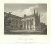 Antique view of Wadham College Chapel, Oxford by John Greig for Chalmers 1810