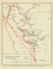 T.E. Lawrence of Arabia's journeys in the Arabian Peninsula—Sketch map 1935