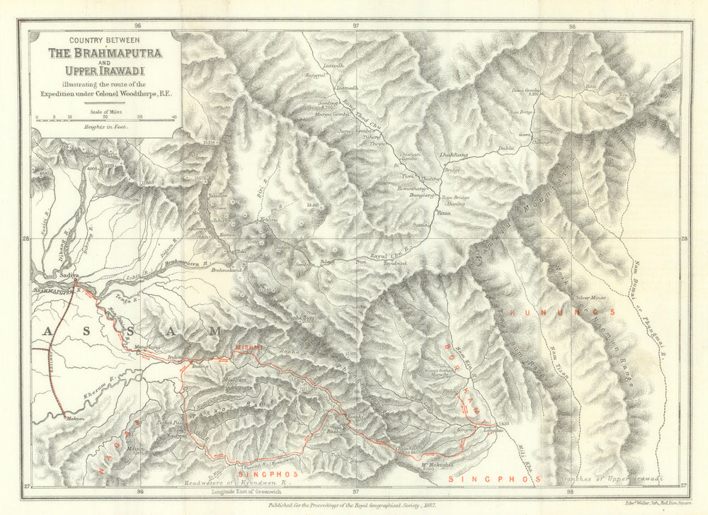 Woodthorpe Brahmaputra to Upper Irawadi expedition—Assam—Myanmar—RGS 1887