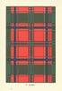 Dalzell tartan print — Scotland Scottish clans families 1938 old vintage