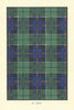 Leslie tartan print — Scotland Scottish clans families 1938 old vintage