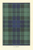 Mackay tartan print — Scotland Scottish clans families 1938 old vintage