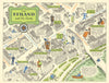 The Strand & Savoy—Aldwych & Waterloo Bridge—London pictorial map—JP Sayer c1947