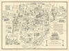 Historic Canterbury—Estra Clark—decorative vintage pictorial city plan 1952 map