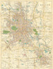 Bacon's Large Scale Plan of Bolton and Farnworth c1900 old antique map chart