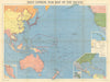 Daily Express War Map of the Pacific showing Japanese occupation countries 1941