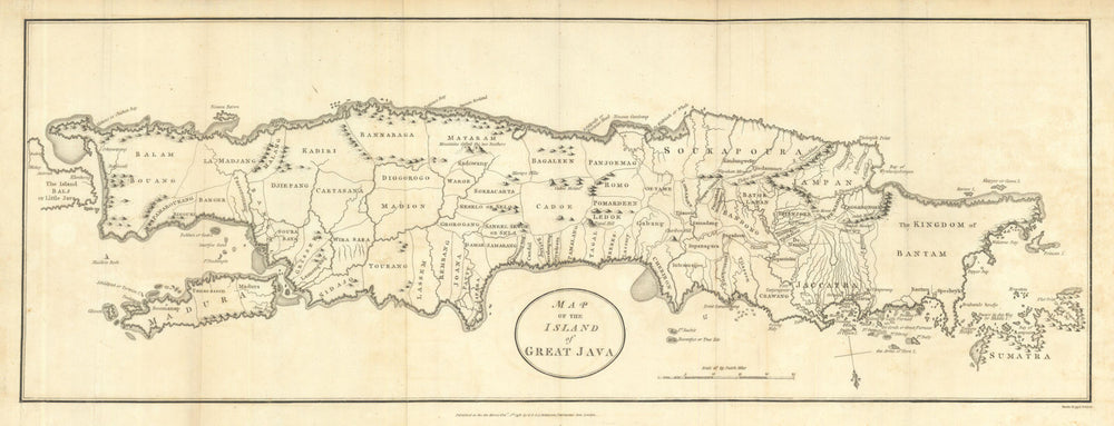 Map of Island of Great Java—Eastern Bali—Madura—Indonesia—Stavorinus/Neele 1798