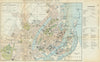 COPENHAGEN antique town plan city map. Denmark. BRADSHAW 1902 old