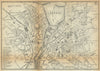GENEVA GENÈVE GENF antique town plan city map. Switzerland. BRADSHAW 1902