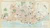 LISBON antique town plan city map. Portugal. BRADSHAW 1902 old
