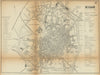MILAN MILANO antique town plan city map. Italy. BRADSHAW 1902 old