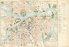 ST. PETERSBURG antique town plan city map. Russia. BRADSHAW 1902 old