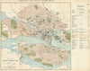 STOCKHOLM antique town plan city map. Sweden. BRADSHAW 1902 old