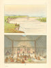 Native Americans—Mandan village—lodge interior—North Dakota—Catlin 1841 (1892)