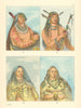 Native Americans—Mandan chiefs & women—Mink—Mint—North Dakota—Catlin 1841 (1892)