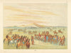 Native Americans—Mandan horse racing—North Dakota—Catlin 1841 (1892) old print