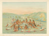 Native Americans—Foot war party in council—N. Dakota—Mandan—Catlin 1841 (1892)