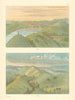 Grassy river bluffs above St. Louis—two views—Missouri River—Catlin 1841 (1892)