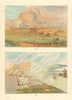 Prairie bluffs—meadow burning—two Great Plains fire views—Catlin 1841 (1892)