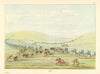 Native Americans—Comanche chase buffalo thru' Dragoons—Texas—Catlin 1841 (1892)