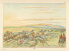 Native Americans—Comanche moving camp—dog fight—Texas—Catlin 1841 (1892) print