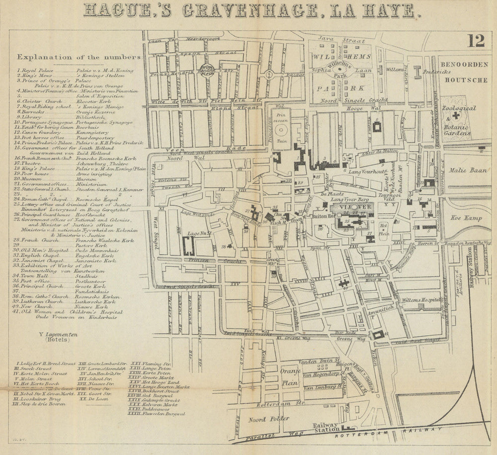 THE HAGUE DEN HAAG 'S-GRAVENHAGE LA HAYE. Town plan. City map. BRADSHAW 1895