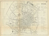 MILAN MILANO. Antique town plan. City map. Italy. BRADSHAW 1895 old