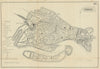 VENICE VENEZIA. Antique town plan. City map. Italy. BRADSHAW 1895 old