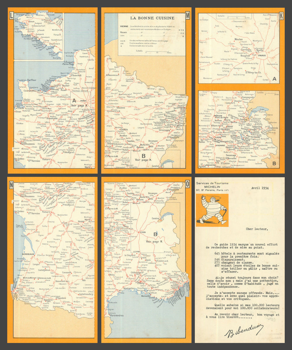 "La Bonne Cuisine"—The first map of Michelin-starred restaurants—France 1934