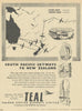 South Pacific Skyways to New Zealand—Pre-inaugural TEAL Coral Route map 1951