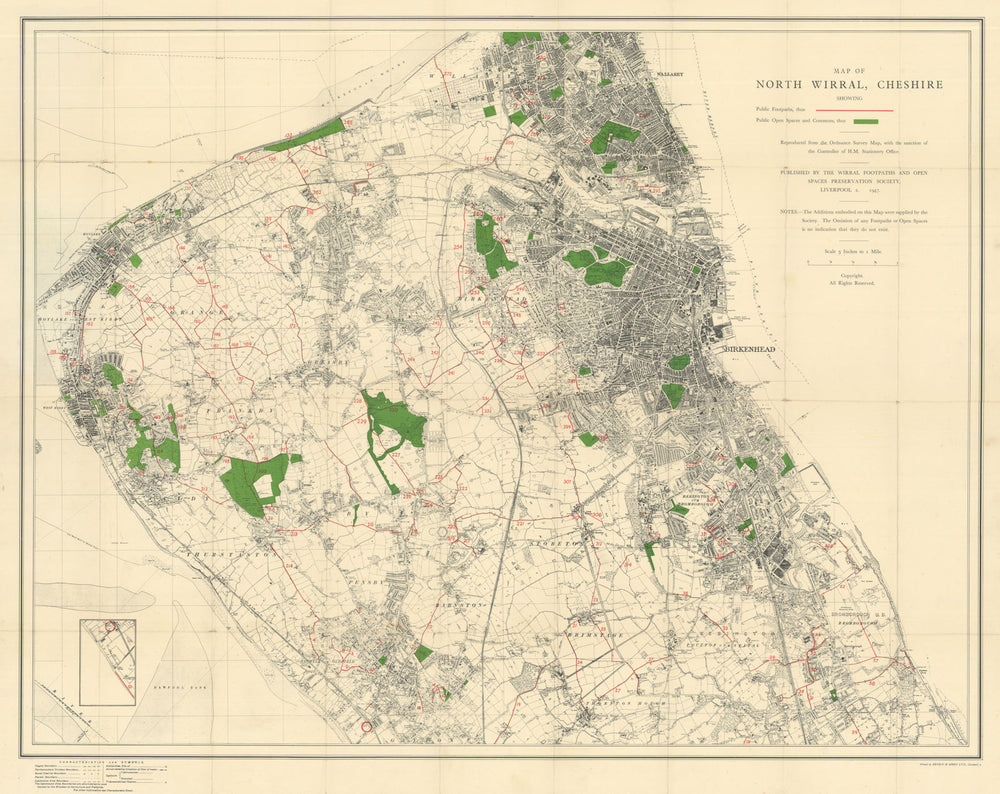 North Wirral Footpaths & Open Spaces Preservation Society—OS 1947 old map