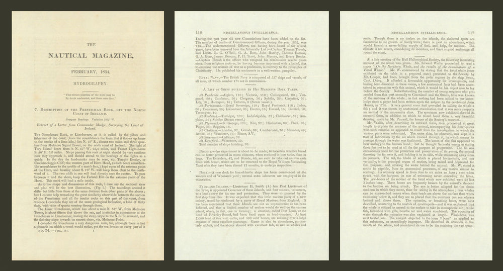 Falkland Islands—Governor Smith—Port Louis British colony—Nautical Magazine 1834