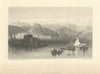 Antique Corfu harbour view — Greece — Fullarton 1856 old print picture