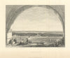 Antique panormic view of Damascus — Syria — Fullarton 1856 old print