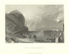Antique view of the Drachenfels, River Rhine — Germany — Turner/Finden 1856