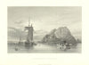 Antique view of Dumbarton Castle and the Clyde — Dumbartonshire — Fullarton 1856