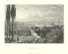 Antique panoramic view of Florence — Batty/Finden, Fullarton 1856 old print
