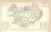 Iceland antique map—hot mineral springs & glaciers—Fullarton/Swanston 1856