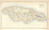 Jamaica antique map—railways—Fullarton/Swanston 1856 old chart