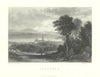 Antique view of Lausanne and Lake Geneva—Switzerland—Copley Fielding/Finden 1856