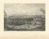 Antique panoramic view of Madrid — Lewis/Finden, Fullarton 1856 old print