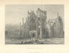 Antique view of Melrose Abbey ruins — Roxburghshire — Townsend/Forrest 1856