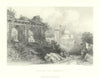 Antique view of the Ruins at Monea — India — Dibdin/Finden, Fullarton 1856