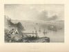 Antique view of New York Bay from the Telegraph Station — Fullarton 1856 print