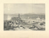 Antique view of Rhodes Harbour — Greece — Turner/Finden, Fullarton 1856 print