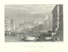 Antique view of the Rialto, Venice — Prout/Finden, Fullarton 1856 old print