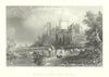 Antique view of Windsor Castle from the West — Berkshire — Brown/Smith 1856